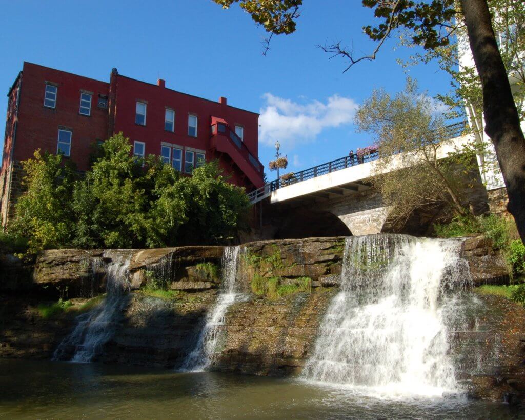 The waterfall near the mill in Chagrin Falls