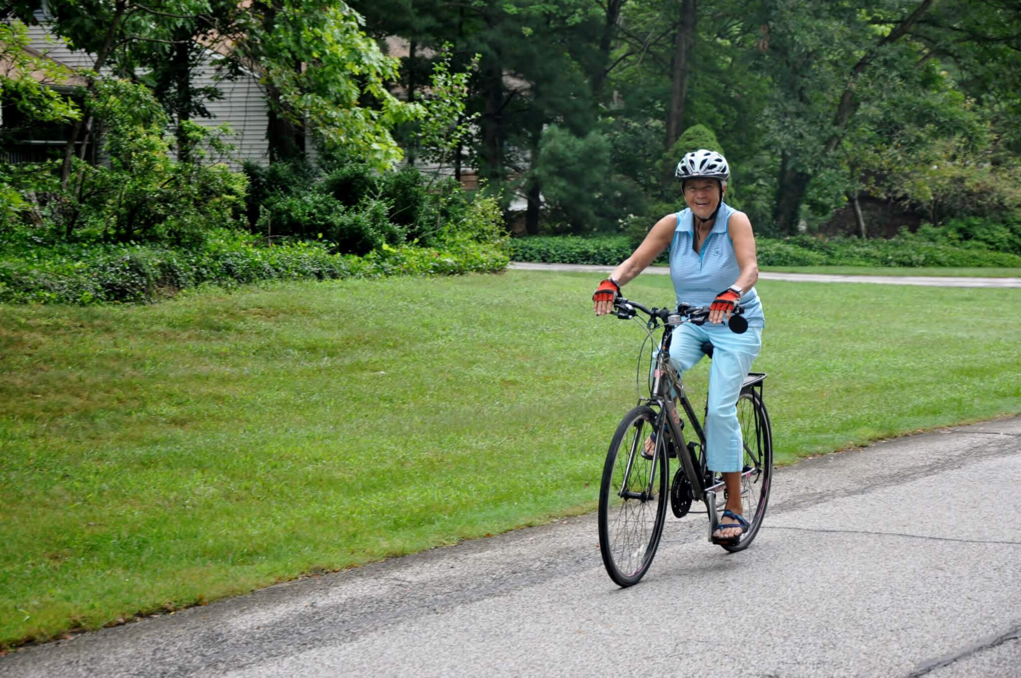 woman riding a bike