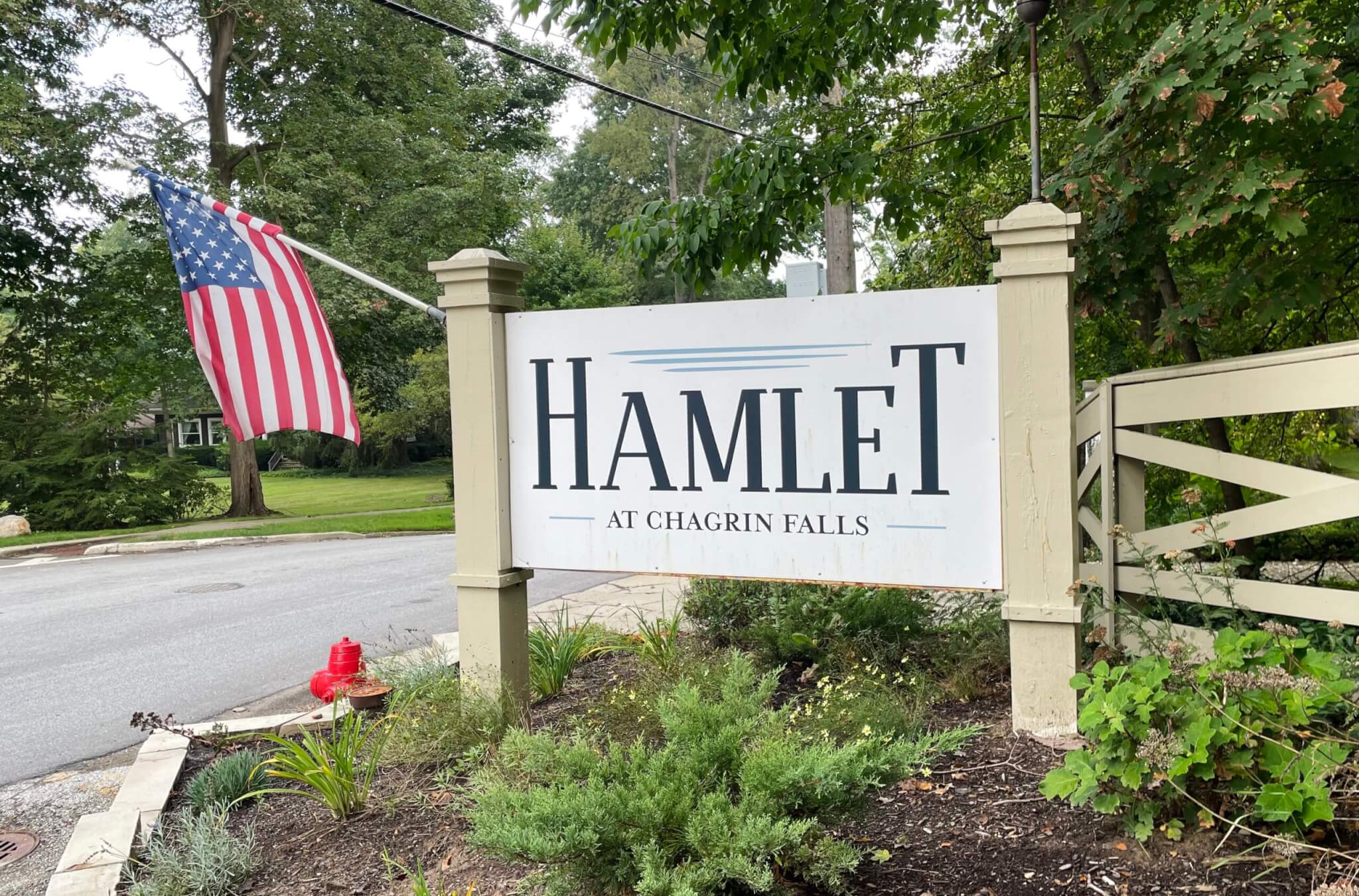 Hamlet at Chagrin Falls sign